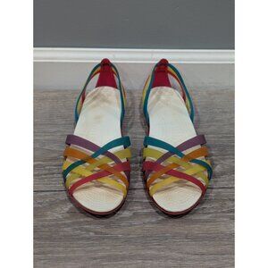 Crocs Women’s 8 Isabella Huarache Sandals Multicolor Slingback Strappy Shoes